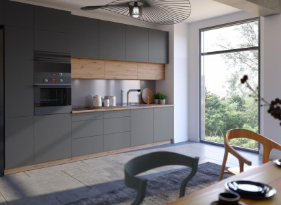 Modern Kitchen Line Kitchen Wardrobe Design Furniture Custom Made Kitchen Line Gray